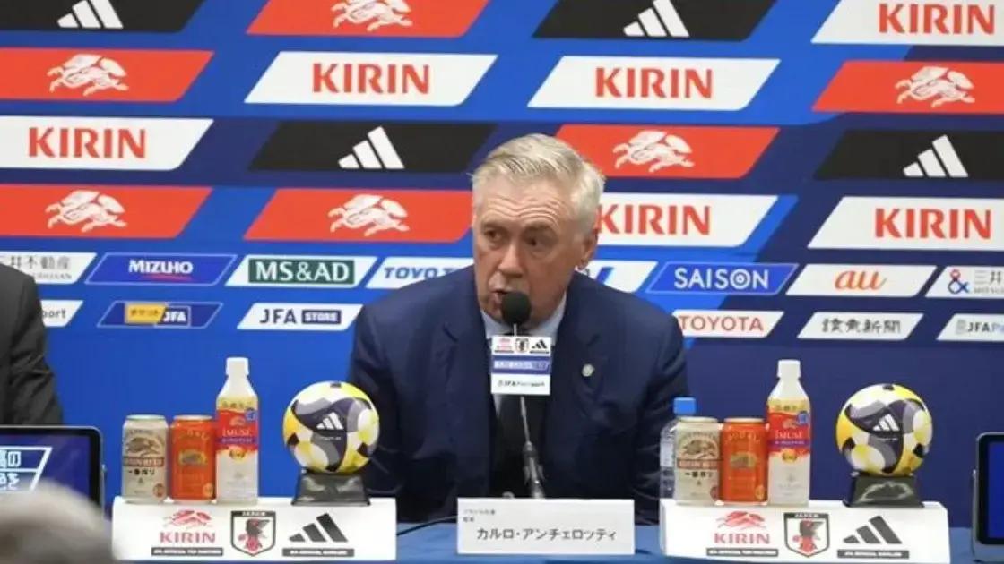 Ancelotti fala em coletiva após revés do Brasil para o Japão