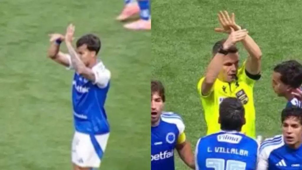 Kaio Jorge é expulso por gesto de roubo em clássico