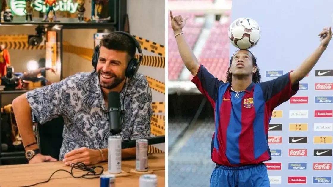 Piqué comenta impacto de Ronaldinho em clássico com Real: ‘Medo’