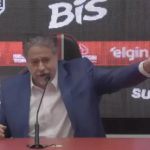 Presidente do São Paulo Julio Casares em coletiva de imprensa nesta terça (14)