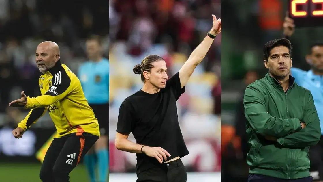 Sampaoli, Filipe Luís e Abel Ferreira esperam levar suas equipes à final