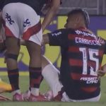 Fla x Sport: Carrascal se machuca sozinho e sai no primeiro tempo