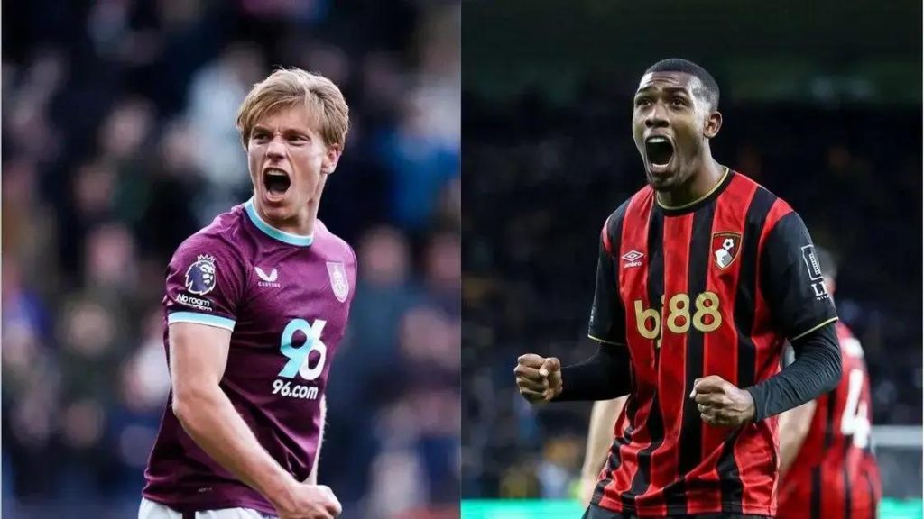 Flemming e Rayan são destaques de Burnley e Bournemouth