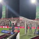 SP e Chape: jogadores param jogo e arrumam rede de gol que caiu